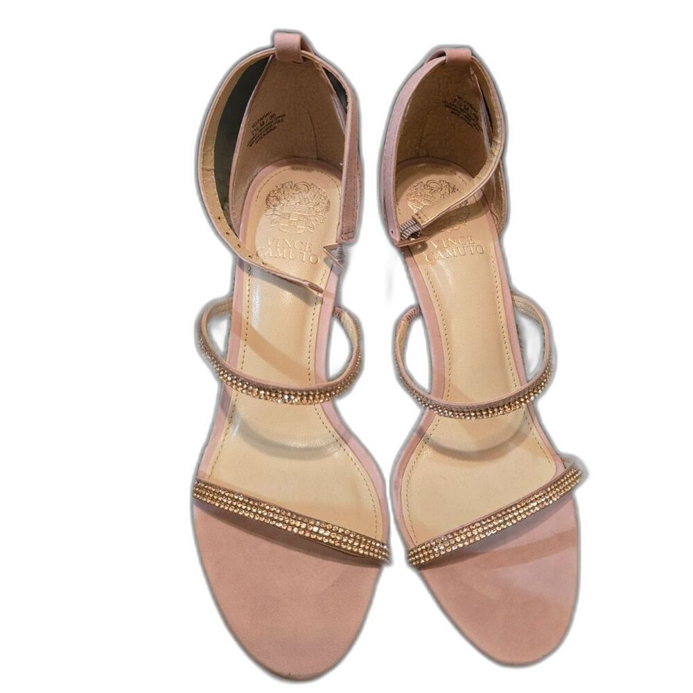 Vince Camuto VC-Fairah Rhinestone Sandals Rose Tan Color Size 7.5